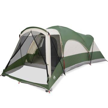 8-Person Family Tent Tunnel - Green Waterproof Design