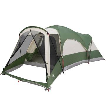 8-Person Family Tent Tunnel - Green Waterproof Design