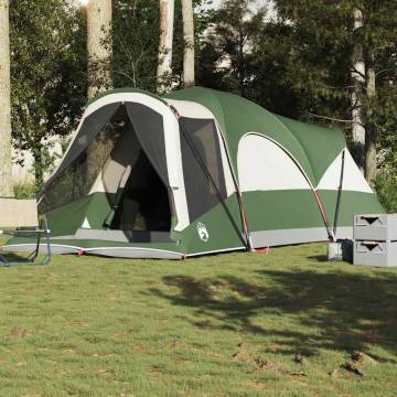 8-Person Family Tent Tunnel - Green Waterproof Design