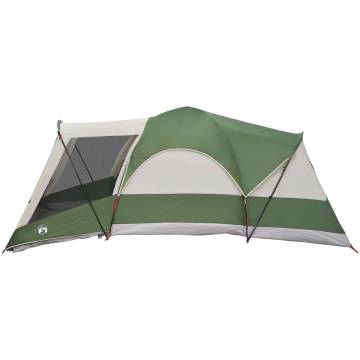 8-Person Family Tent Tunnel - Green Waterproof Design