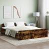 Bed Frame with Headboard and Footboard Smoked Oak 150x200 cm King Size Colour smoked oak Size 150 x 200 cm 