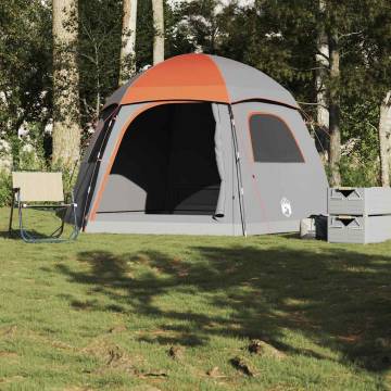 Family Tent Igloo 6-Person Grey & Orange | Waterproof Camping