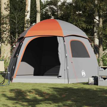 Family Tent Igloo 6-Person Grey & Orange | Waterproof Camping