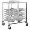 Tray Trolley with 12 GN Containers - Stainless Steel 75x55x87 cm