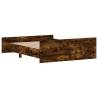 King Size Smoked Oak Bed Frame with Headboard & Footboard