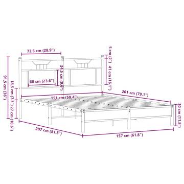 King Size Smoked Oak Bed Frame - 150x200 cm | Hipo Market