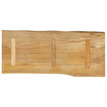 Live Edge Solid Wood Mango Table Top - 80x40x2.5 cm