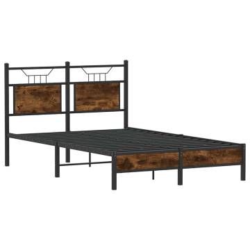 Smoked Oak Bed Frame 120x190 cm - Modern & Durable Design