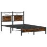 Smoked Oak Bed Frame 120x190 cm - Modern & Durable Design