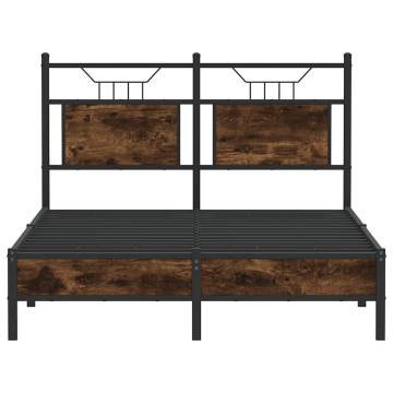 Smoked Oak Bed Frame 120x190 cm - Modern & Durable Design