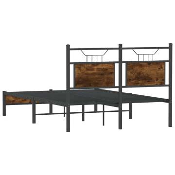 Smoked Oak Bed Frame 120x190 cm - Modern & Durable Design