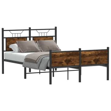 Smoked Oak Bed Frame 120x190 cm - Small Double | HipoMarket