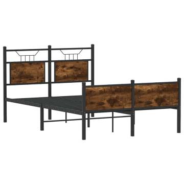 Smoked Oak Bed Frame 120x190 cm - Small Double | HipoMarket