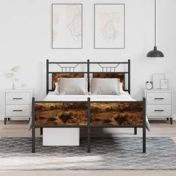 Smoked Oak Bed Frame 120x190 cm - Small Double | HipoMarket