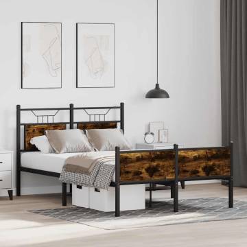 Smoked Oak Bed Frame 120x190 cm - Small Double | HipoMarket