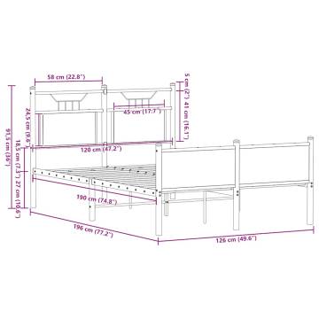 Smoked Oak Bed Frame 120x190 cm - Small Double | HipoMarket