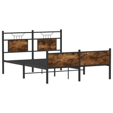 King Size Smoked Oak Bed Frame - 150x200 cm - No Mattress