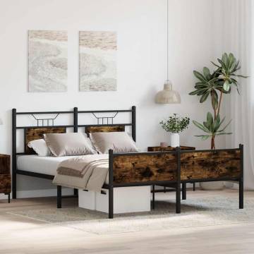 King Size Smoked Oak Bed Frame - 150x200 cm - No Mattress