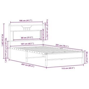 Sonoma Oak Bed Frame 107x203 cm - Durable Engineered Wood