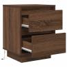 Brown Oak Bedside Cabinets with LED Lights - 2 pcs | HipoMarket