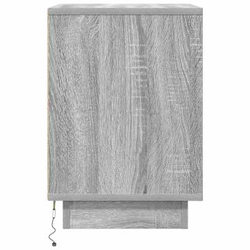 Bedside Cabinets with LED Lights - 2 pcs Grey Sonoma