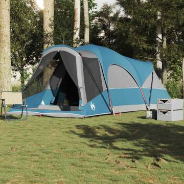 Family Tent Tunnel 8-Person Blue Waterproof - Hipomarket