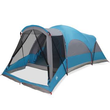 Family Tent Tunnel 8-Person Blue Waterproof - Hipomarket