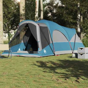 Family Tent Tunnel 8-Person Blue Waterproof - Hipomarket