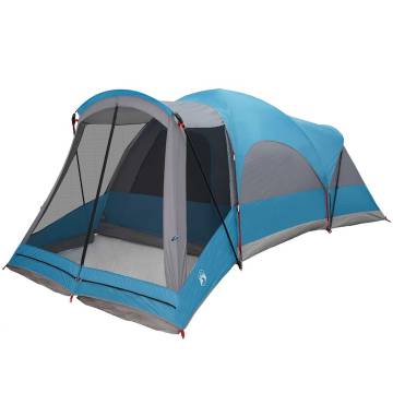 Family Tent Tunnel 8-Person Blue Waterproof - Hipomarket