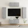 4 Piece TV Cabinet Set Concrete Grey Engineered Wood Colour concrete grey Quantity in Package 4 Width 80 cm 