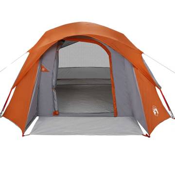 Family Tent Cabin 6-Person Waterproof - Grey & Orange