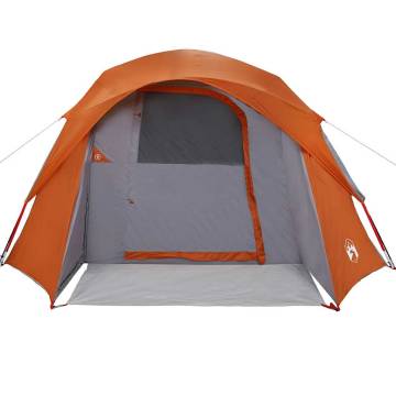 Family Tent Cabin 6-Person Waterproof - Grey & Orange