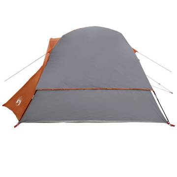 Family Tent Cabin 6-Person Waterproof - Grey & Orange