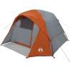 Family Tent Cabin 6-Person Waterproof - Grey & Orange