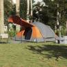 Family Tent Tunnel 8-Person Waterproof - Grey & Orange