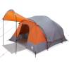 Family Tent Tunnel 8-Person Waterproof - Grey & Orange