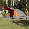 Family Tent Tunnel 8-Person Waterproof - Grey & Orange