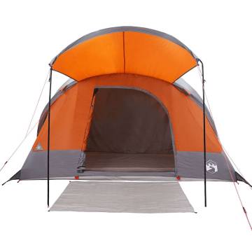 Family Tent Tunnel 8-Person Waterproof - Grey & Orange