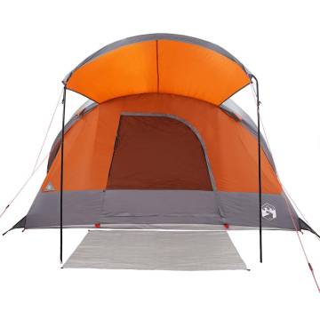 Family Tent Tunnel 8-Person Waterproof - Grey & Orange