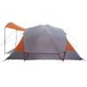 Family Tent Tunnel 8-Person Waterproof - Grey & Orange