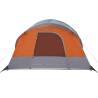 Family Tent Tunnel 8-Person Waterproof - Grey & Orange