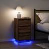  Bedside Cabinet with LED Lights Brown Oak 38x34x65 cm Colour brown oak Size 38 x 34 x 65 cm Quantity in Package 1 