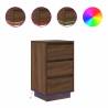 Bedside Cabinet with LED Lights - Brown Oak 38x34x65 cm