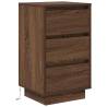 Bedside Cabinet with LED Lights - Brown Oak 38x34x65 cm