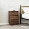 Bedside Cabinet with LED Lights - Brown Oak 38x34x65 cm