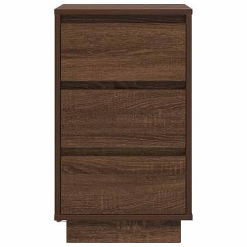 Bedside Cabinet with LED Lights - Brown Oak 38x34x65 cm