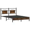 Smoked Oak Bed Frame without Mattress - 140x200 cm