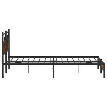 Smoked Oak Bed Frame 160x200 cm - Engineered Wood