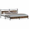 Metal Bed Frame without Mattress - Smoked Oak 200x200 cm