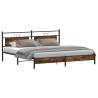 Metal Bed Frame without Mattress - Smoked Oak 200x200 cm